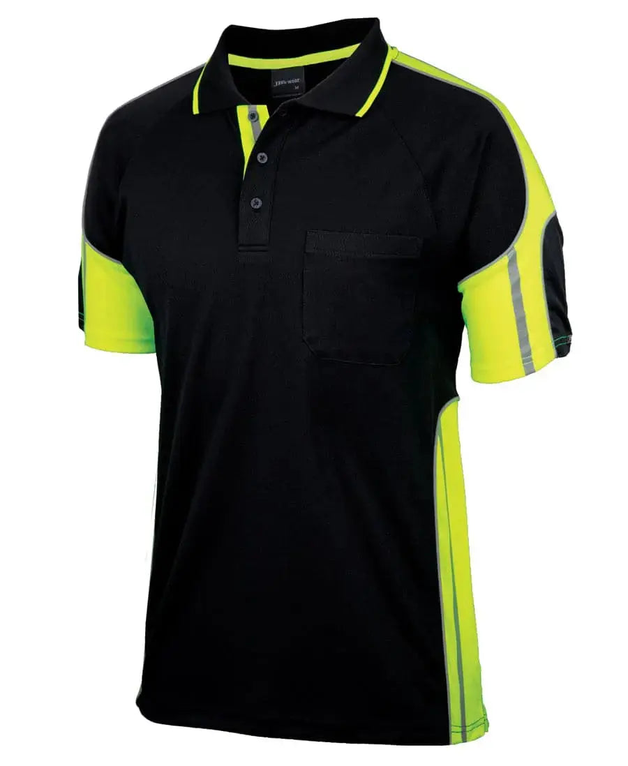 Black and Parrot Green Polo T-shirt